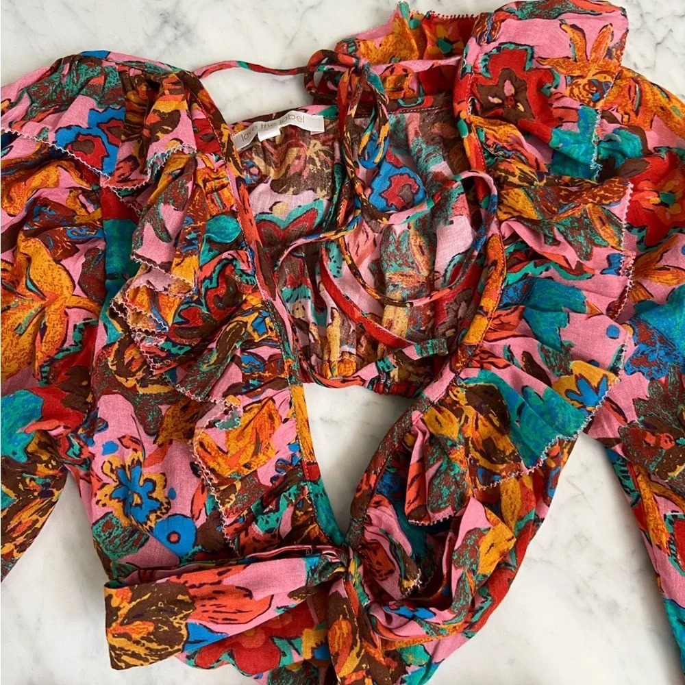 Anthropologie Floral Cutout Dress - Picture 5 of 6